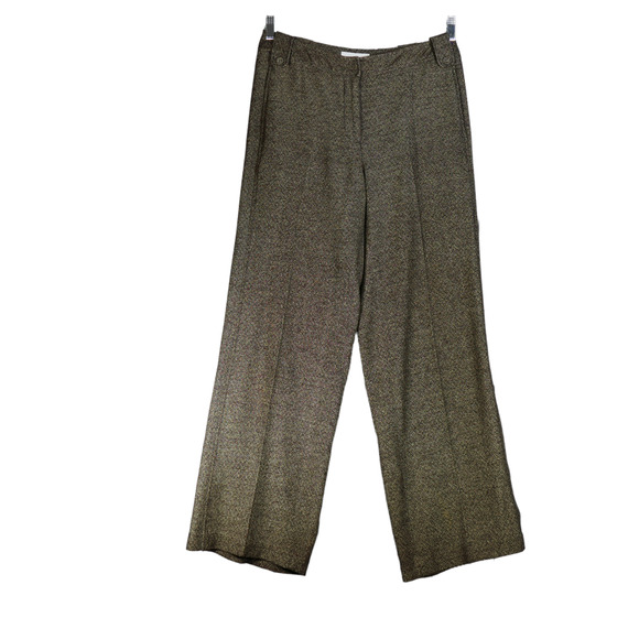 Soft Surroundings Brown Tweed Pants Womens Size 10 30 x 31 Wide Leg Pockets - Picture 1 of 6